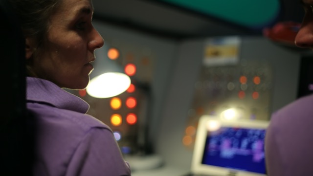 Hannah in the commander's seat